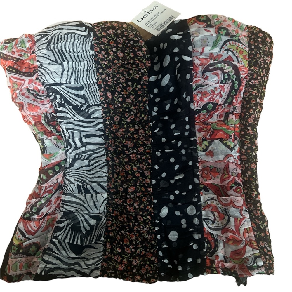 bebe Multicolor Strapless Top - Picture 2 of 7